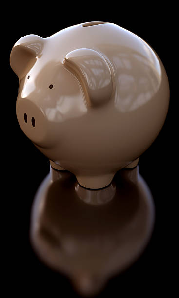 Piggy Bank on black stock photo