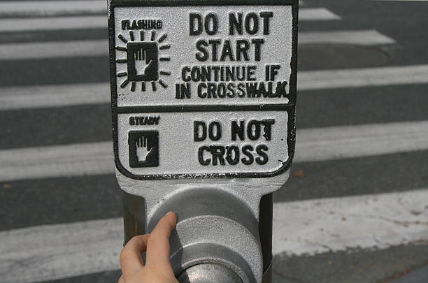 Crosswalk Instructions stock photo