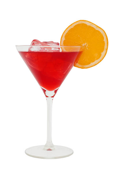 istock red cocktail with a slice of orange and icecubes 140270087