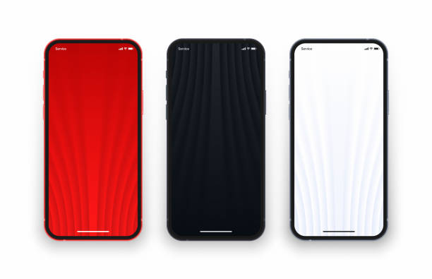 ilustrações de stock, clip art, desenhos animados e ícones de various red black white 3d smooth blur wallpaper set on mobile phone screen - papel de parede