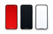 Various Red Black White 3D Smooth Blur Wallpaper Set On Mobile Phone Screen