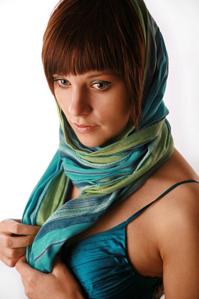 shawl on head stock photo