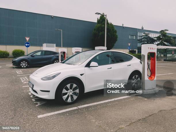 Tesla Model Y 2022 Long Range Stock Photo - Download Image Now - Tesla Model Y, Hungary, 2022