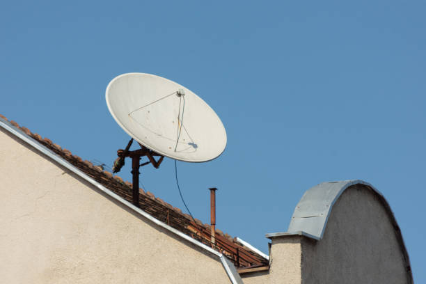 Satellite dish antenna stock photo