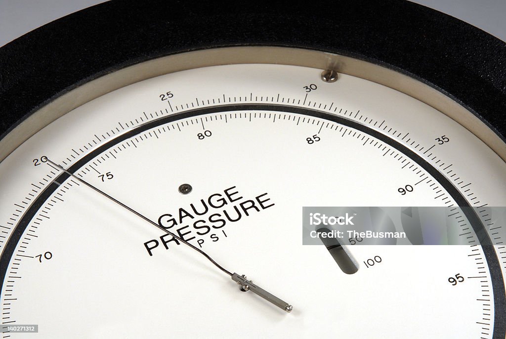 PSI Gauge instrument gauge (pounds per square inch) Activity Stock Photo