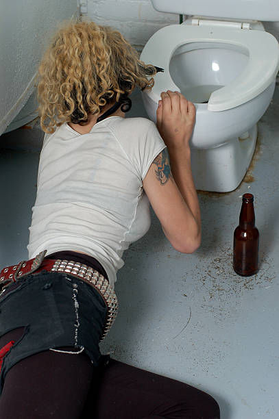 istock Drunk girl in a public toilet 2 140271505
