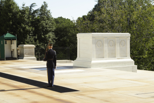 Guard at the Tomb of the Unknown Soldier in Arlington Cemetery, outside Washington, DC.- See lightbox for more