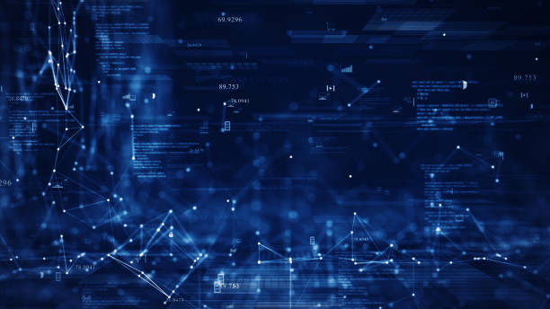 istock Abstract concept of digital technology and online cybersecurity data protection. polygon internet network connection with dark blue background. front focus back blur. Big data. 1402715569