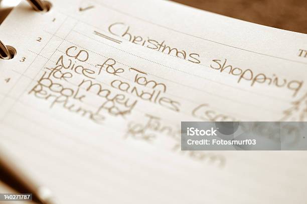 Foto de Lista De Compras Natal e mais fotos de stock de Lista de Compras - Lista de Compras, Natal, Feriado - Evento