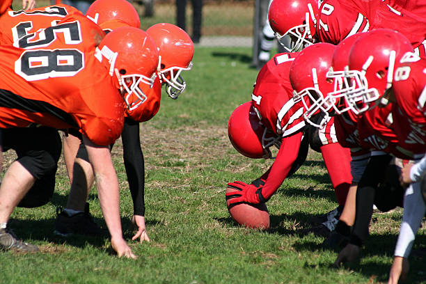 istock Football Team Ready to Hike Ball 140271969