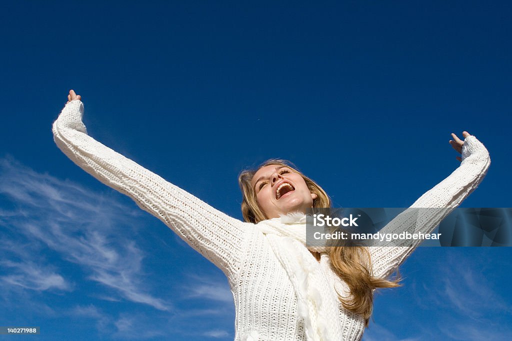 happy woman(SEE similar images below) Click here to see more  Faith  Arms Outstretched Stock Photo