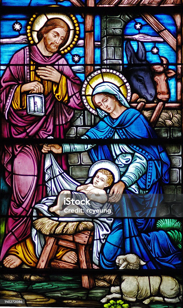 Vetrata della Natività - Foto stock royalty-free di Natività