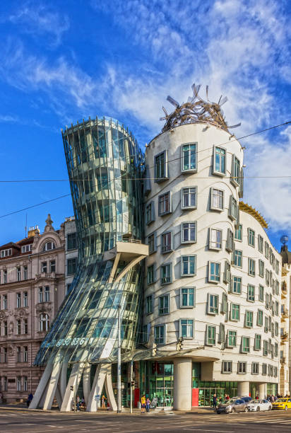Prague Dancing modern house named Fred and Ginger, Czech Republic Prague, Czech Republic - May 30, 2022: Prague Dancing modern house named Fred and Ginger dancing house prague stock pictures, royalty-free photos & images