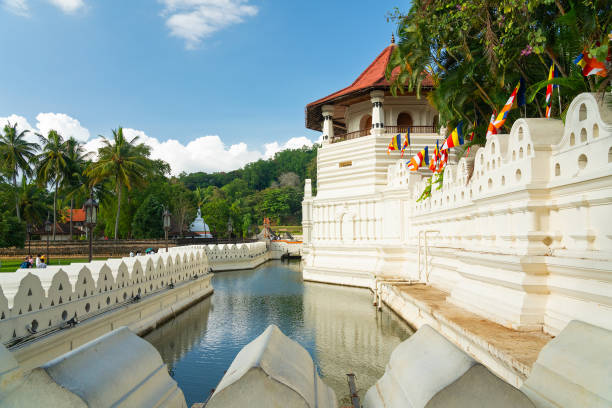 Buddhist temple of Sacred Tooth Relic (Sri Dalada Maligawa), Kandy, Sri Lanka. stock photo