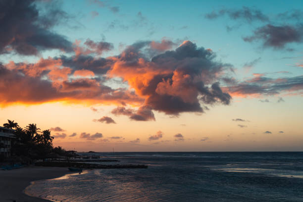 istock Dramatic sunset on beach, hotel, Caribbean, Jamaica 1402727495