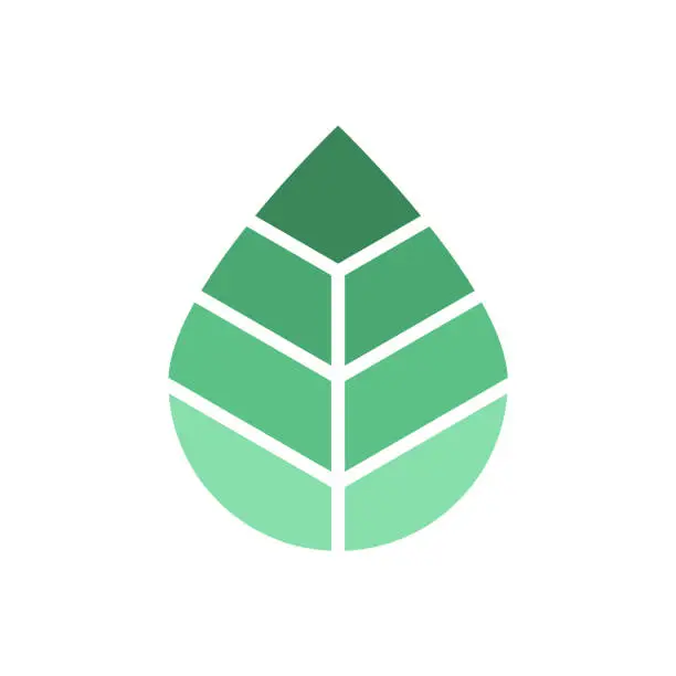 Vector illustration of Green leaf logo design template. Biodegradable product concept.