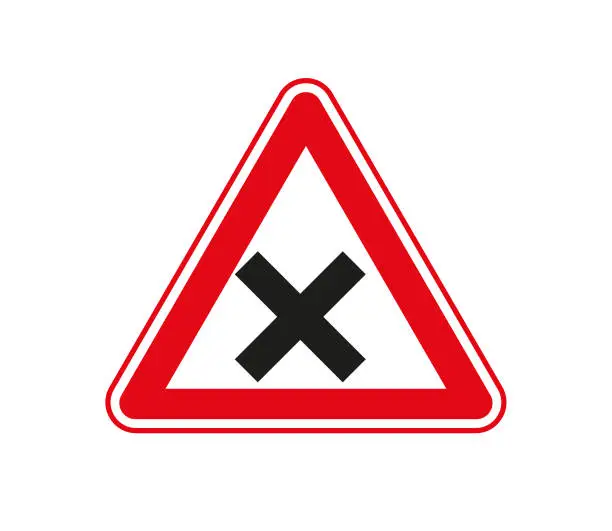Vector illustration of Trafik İşaretleri - Kontrolsüz Kavşak