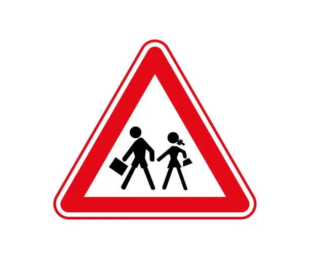 Vector illustration of Trafik İşaretleri - Okul Geçişi