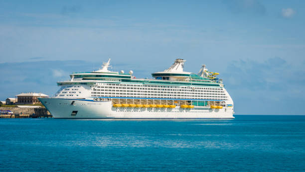 CocoCay, Bahamas – March 07, 2025:  Two Royal Cruise Ships moored at a port in CocoCay