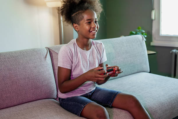 istock Cute girl having fun at home 1402734025