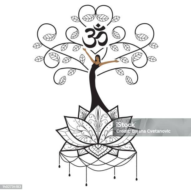Lady Figure Tree Lady Tree Stock Illustration - Download Image Now - Active Lifestyle ...