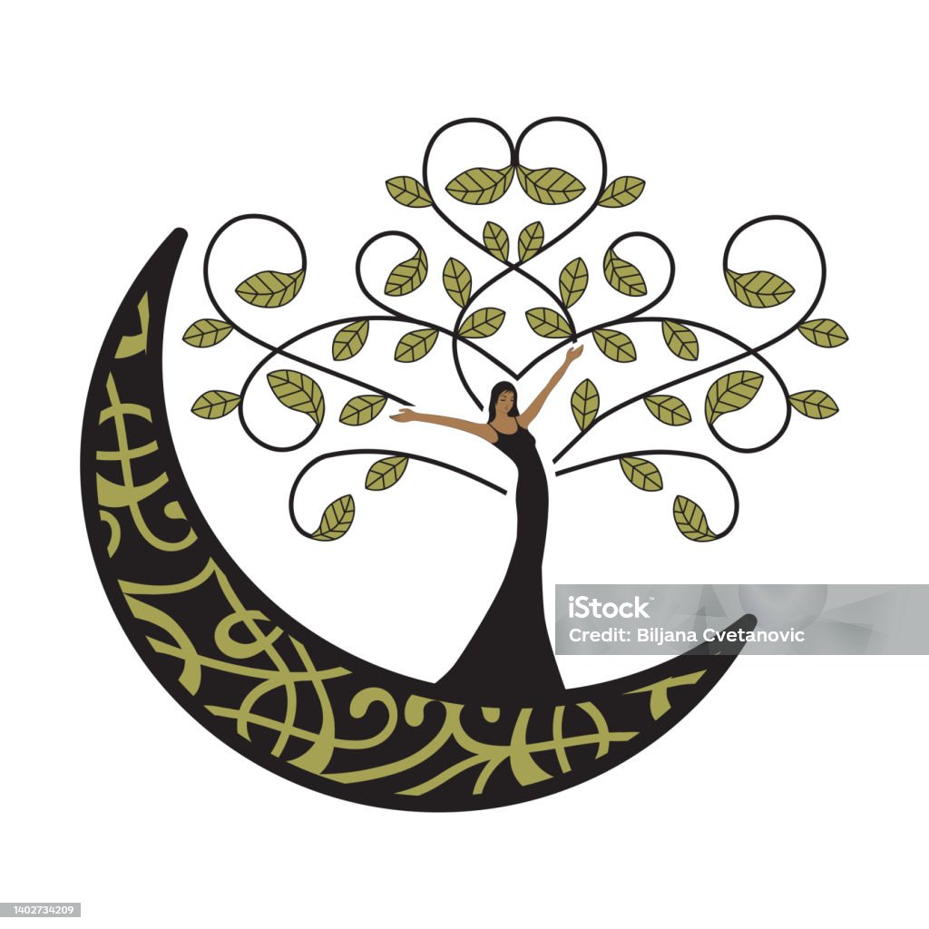 Lady Figure Tree Lady Tree Stock Illustration - Download Image Now - Adult, Beauty, Boho ...