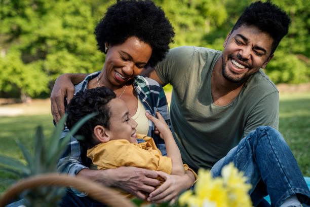 istock Happy family spending a spring day on picnic 1402735853