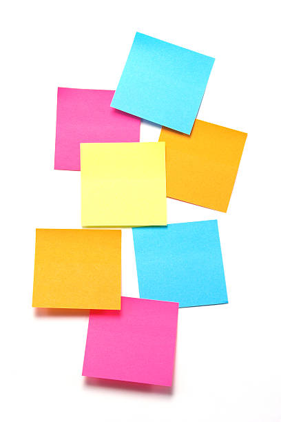 Colorful Sticky Notes - vertical stock photo