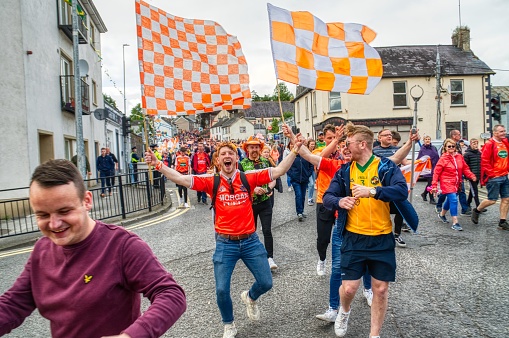 Photo of Armagh football fans celebrating their win over Donegal in the Championship game 2022
