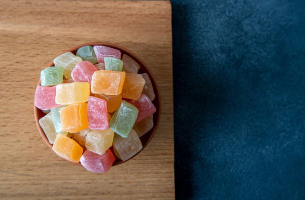 istock Traditional Turkish delight in a bowl ,directly above 1402739397