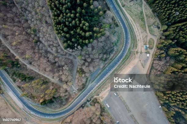 Autosport German Race Track Curves Stock Photo - Download Image Now - Above, Aerial View, Asphalt