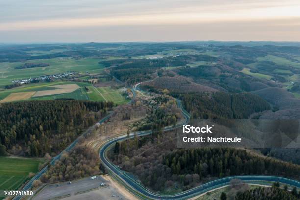 Autosport German Race Track Curves Stock Photo - Download Image Now - Nürburgring, Above, Aerial View