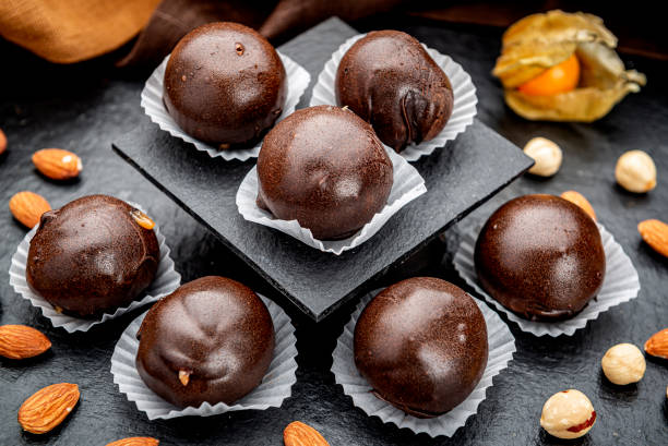 istock Chocolates with nuts in the shape of a ball 1402743018