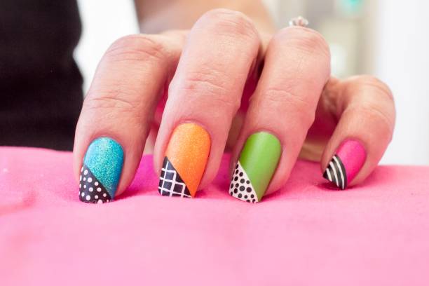 istock Summer Neon Colors Nail Art Design 1402746402