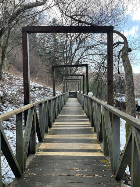 istock It's a wooden bridge on a mountain path 1402747413