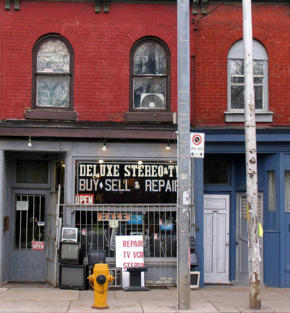 istock Old fashioned TV repair shop 140275347