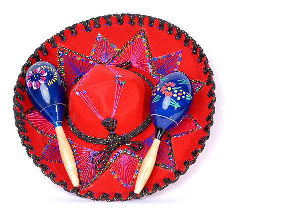 istock Pair of Maracas on a Mexican Hat 140275590