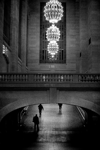 Interior of the Grand Central Station in BW