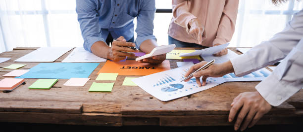 istock Startup teamwork diversity and Inclusion concept : Business Team Coworker working planning with colleague in office. 1402764449