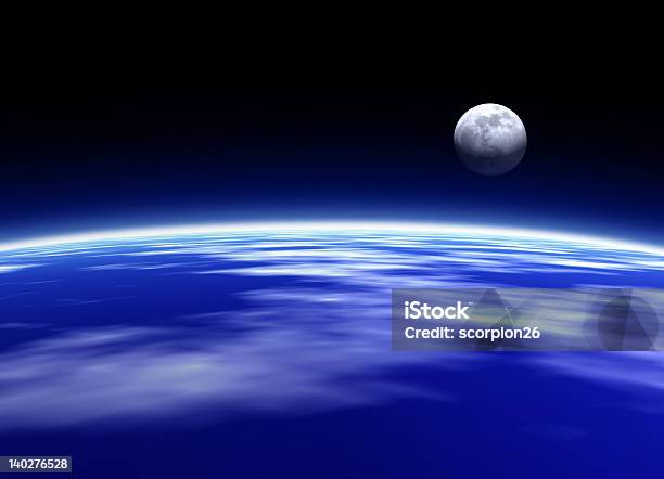 Foto de Terra E Da Lua e mais fotos de stock de Lua - Lua, Paisagens Lunares, Planeta Terra