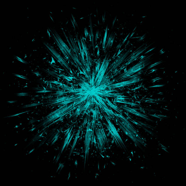 ilustrações de stock, clip art, desenhos animados e ícones de black and blue grunge vector explosion - broken glass green shattered glass