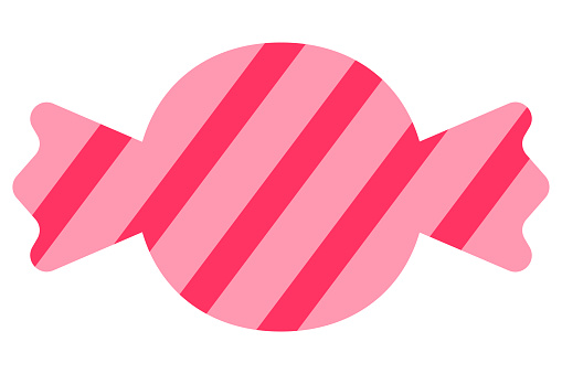 Simple illustration of a candy with wrapping (red, pink)