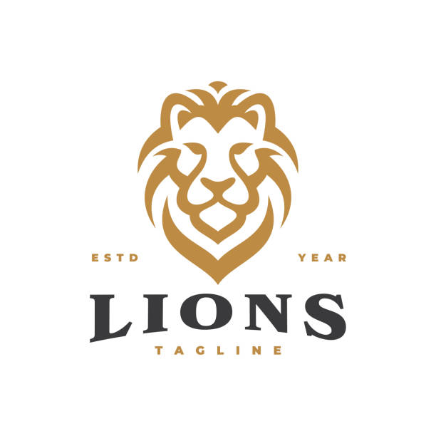 bildbanksillustrationer, clip art samt tecknat material och ikoner med vintage hipster lion head emblem logo design. lion head line art vector icon - djurhuvud