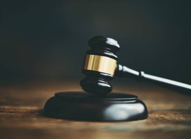 istock Gavel on block on a desk or table with space for copy 1402766347