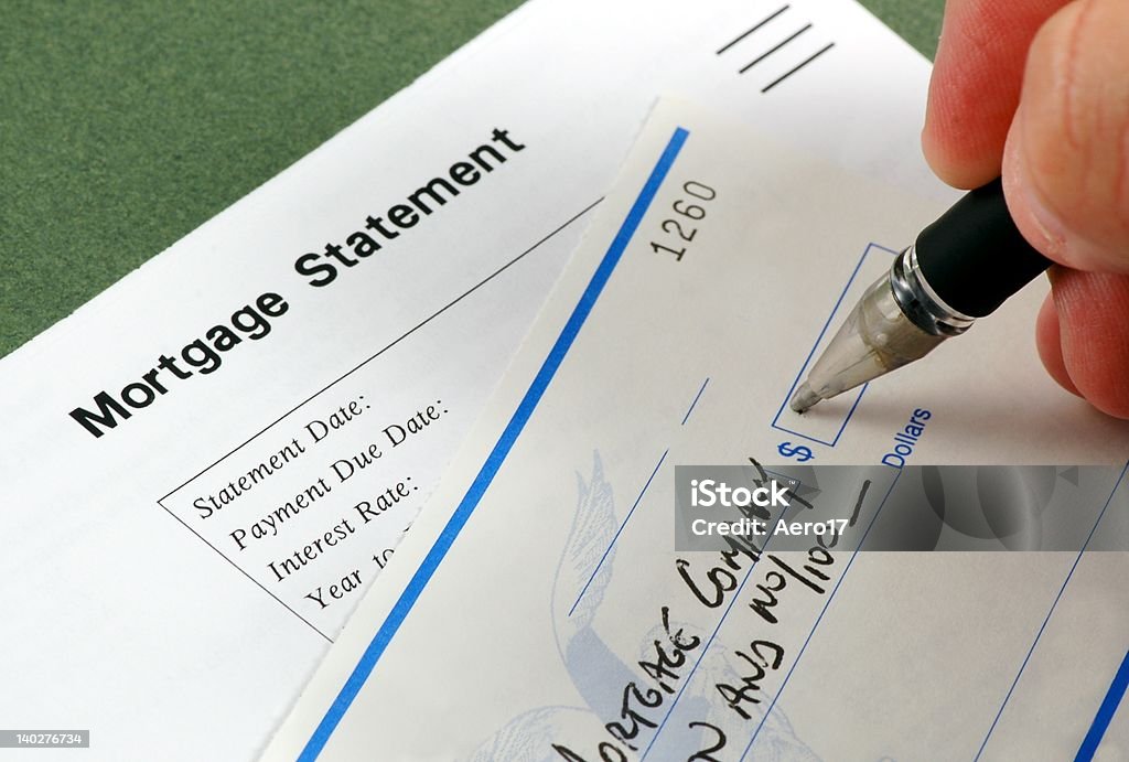 Mortgage de pago - Foto de stock de Cheque libre de derechos