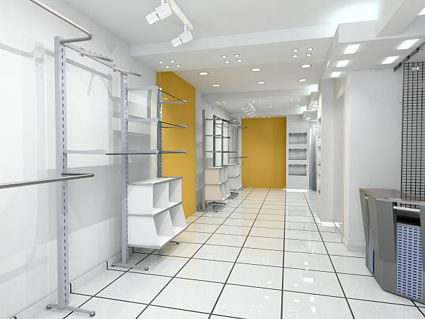 istock White sleek interior of a shop 140276940