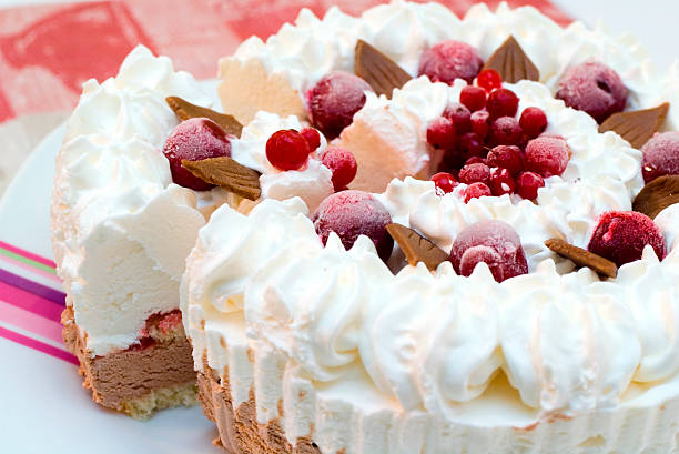 istock Close-up of ice cream cake with slice removed 140277241