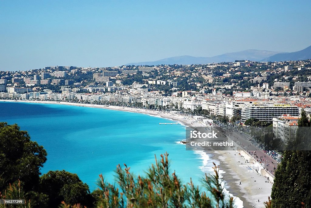 Coastline off Nice, France Coastline off Nice, France  : Where the rich come to play.  Beach Stock Photo