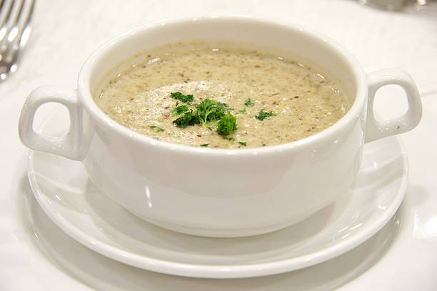 Sopa de Cogumelo - fotografia de stock