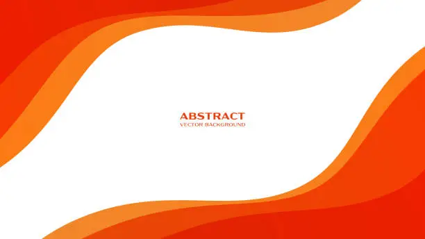 Vector illustration of Orange curve frame on white background.